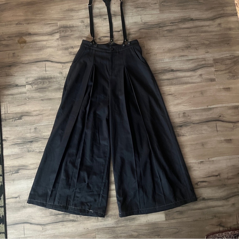 Voodoo Vixen wide leg suspended trouser / navy